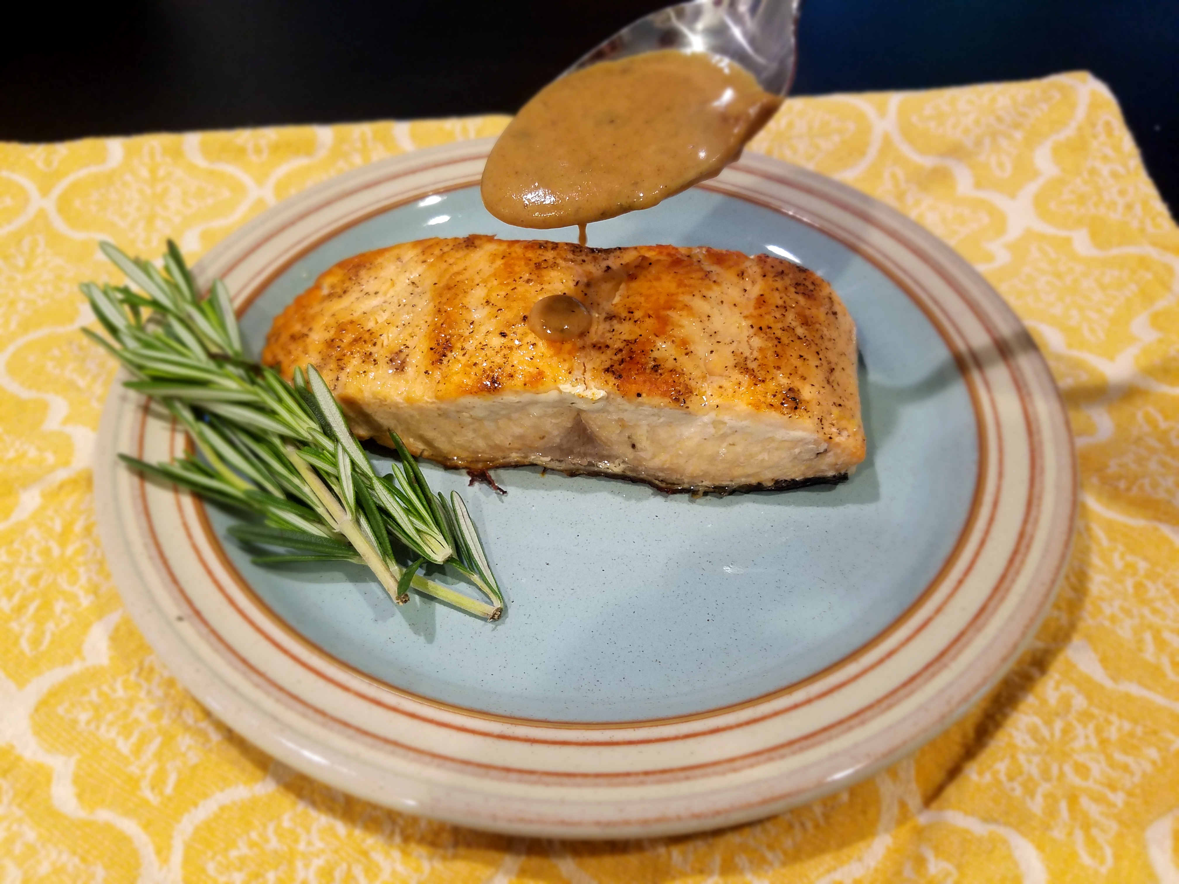 Rosemary Maple Dijon Salmon (Recipe inspired by THE BROKEN GIRLS)