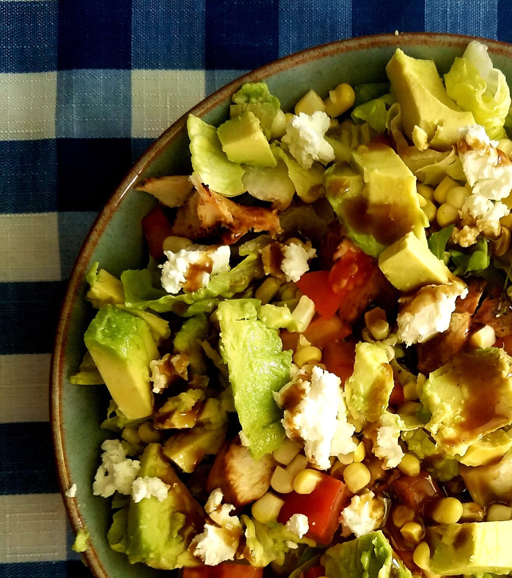 Key West Chicken, Avocado, and Corn Salad with Balsamic Lemon Vinaigrette