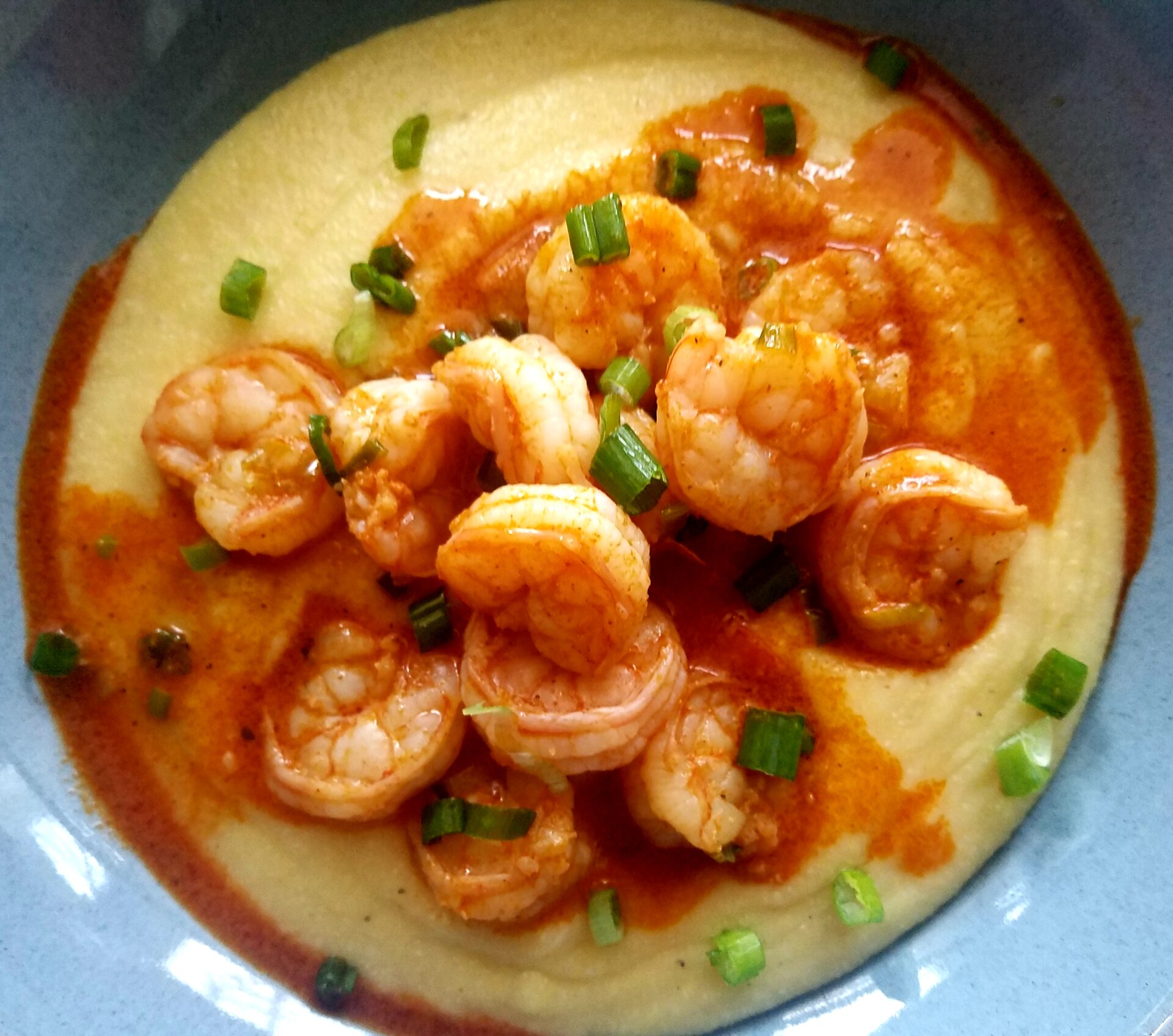 Paprika Shrimp with Smoked Gouda Polenta