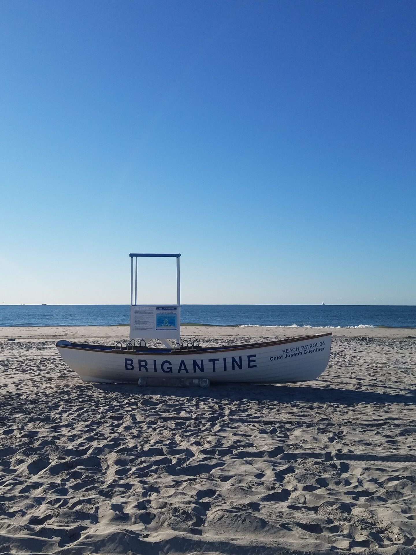 Brigantine Lifeboat on beach