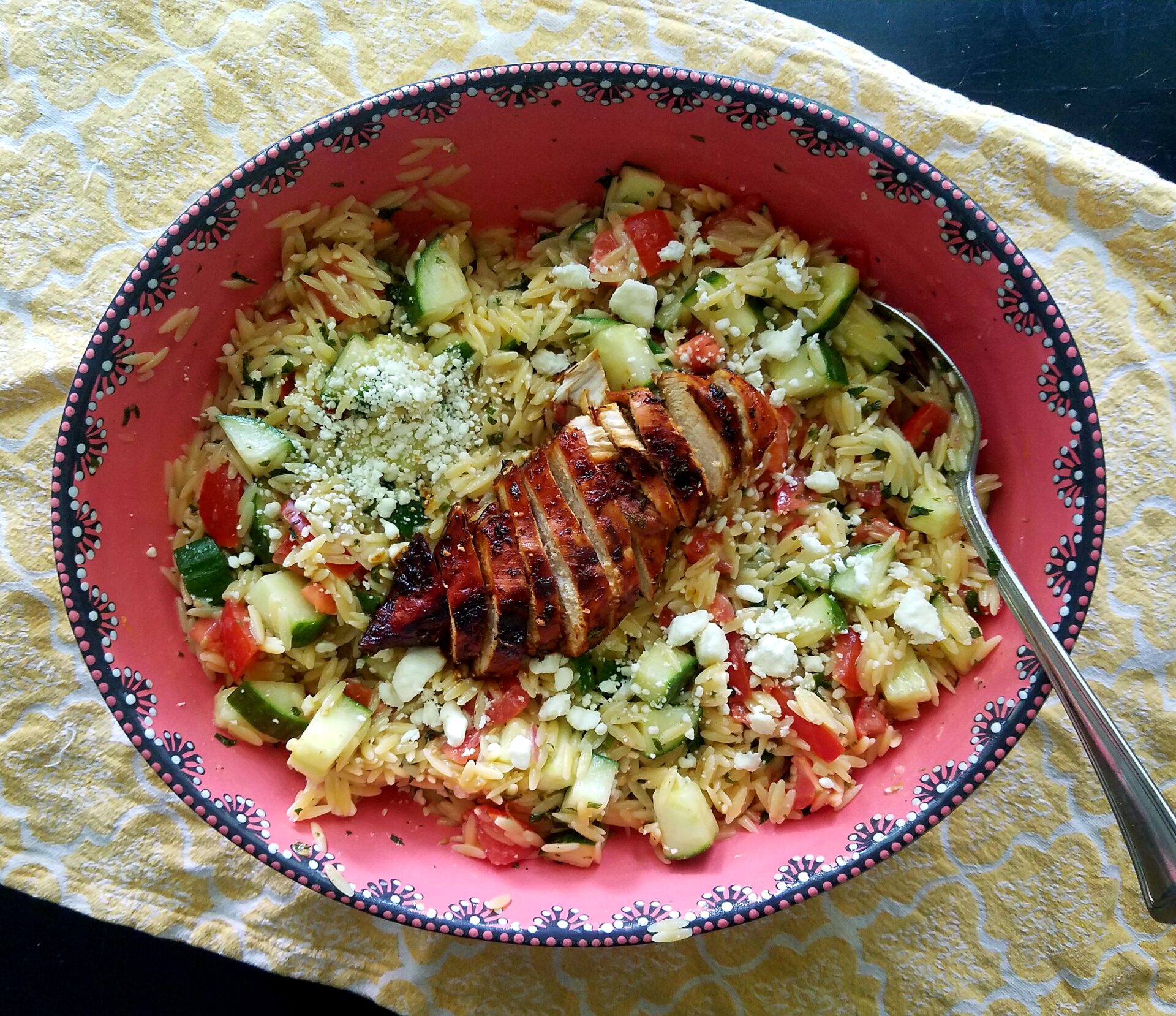 Greek Chicken Orzo Salad