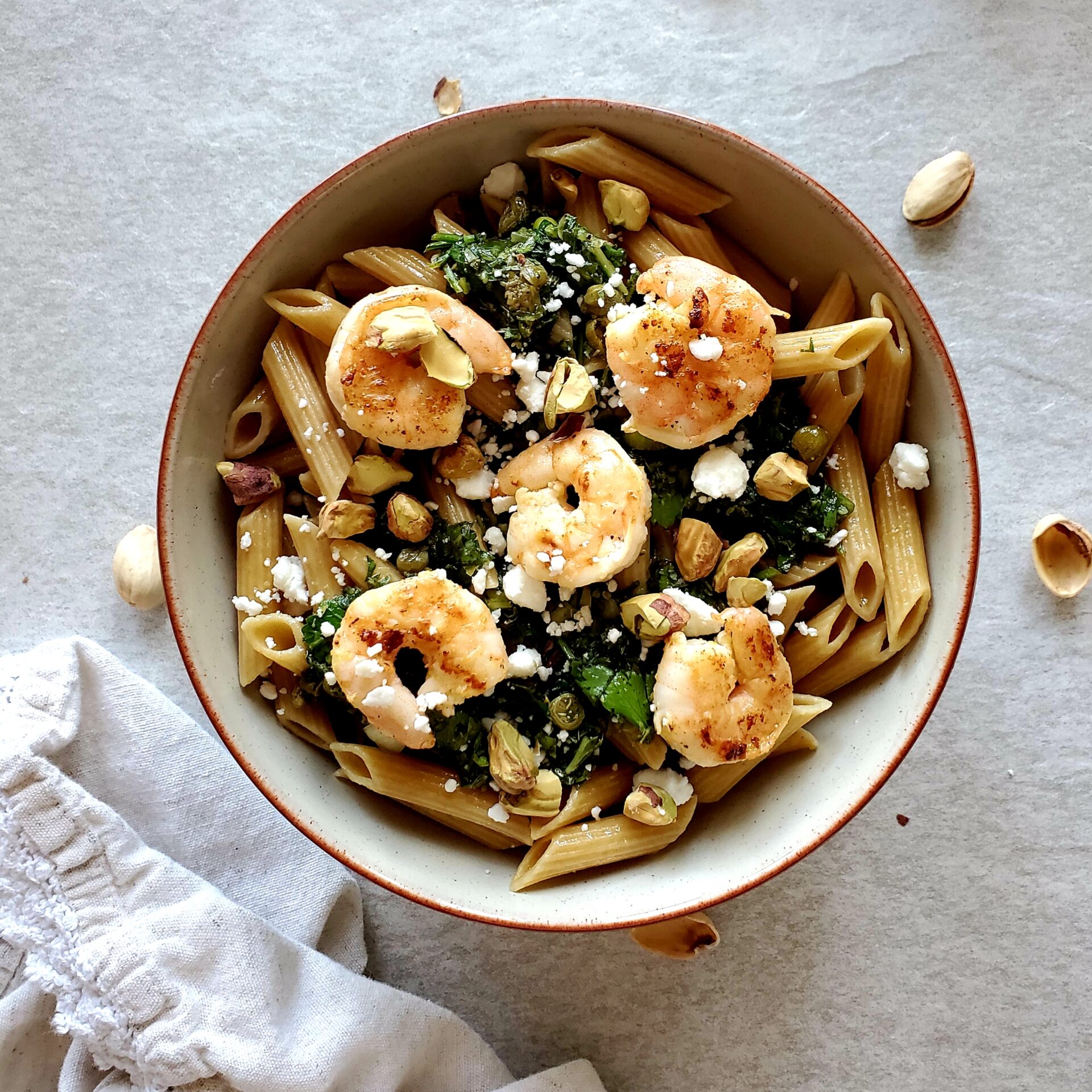 Salsa Verde Shrimp Pasta