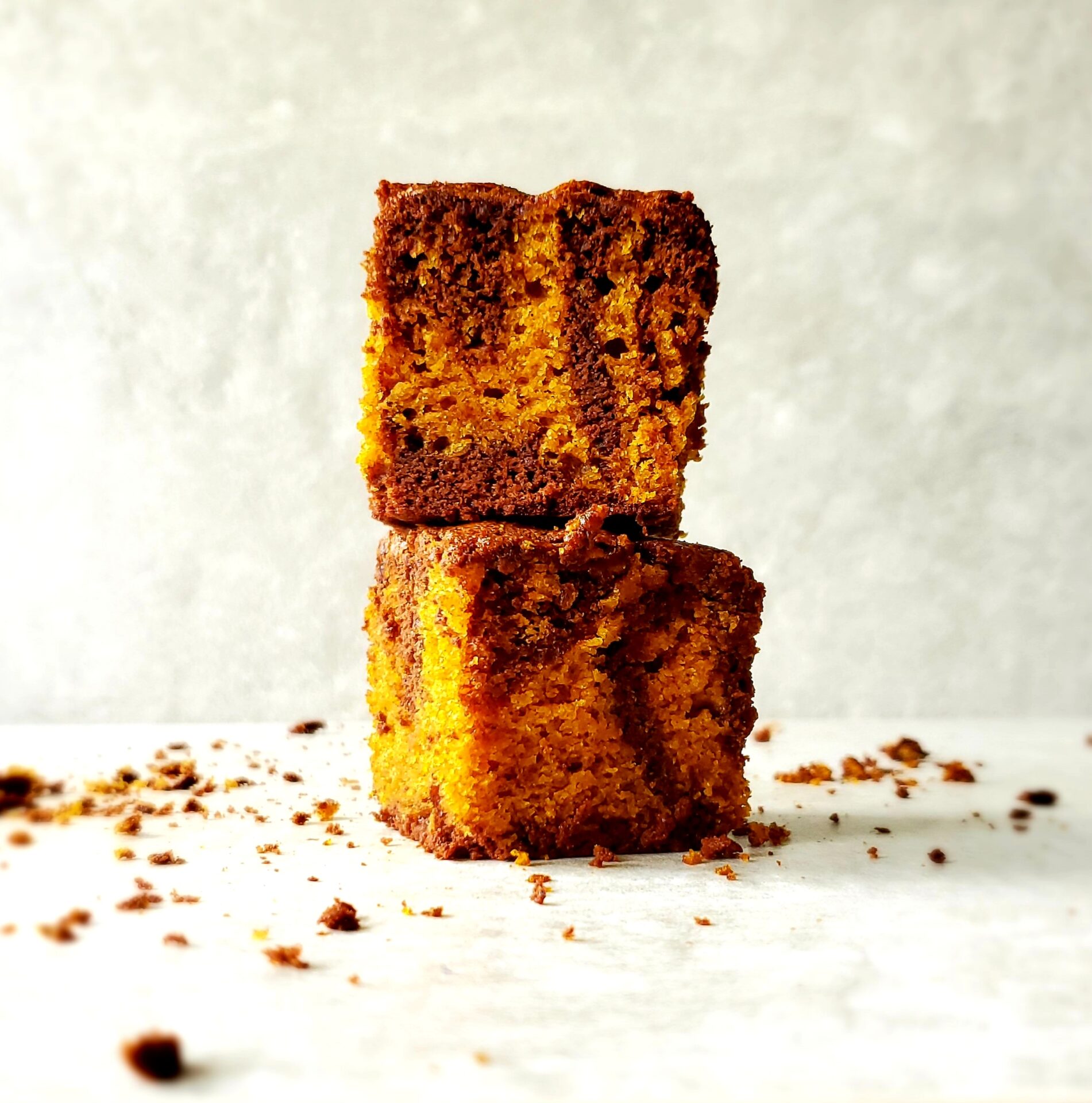 stack of pumpkin brownies