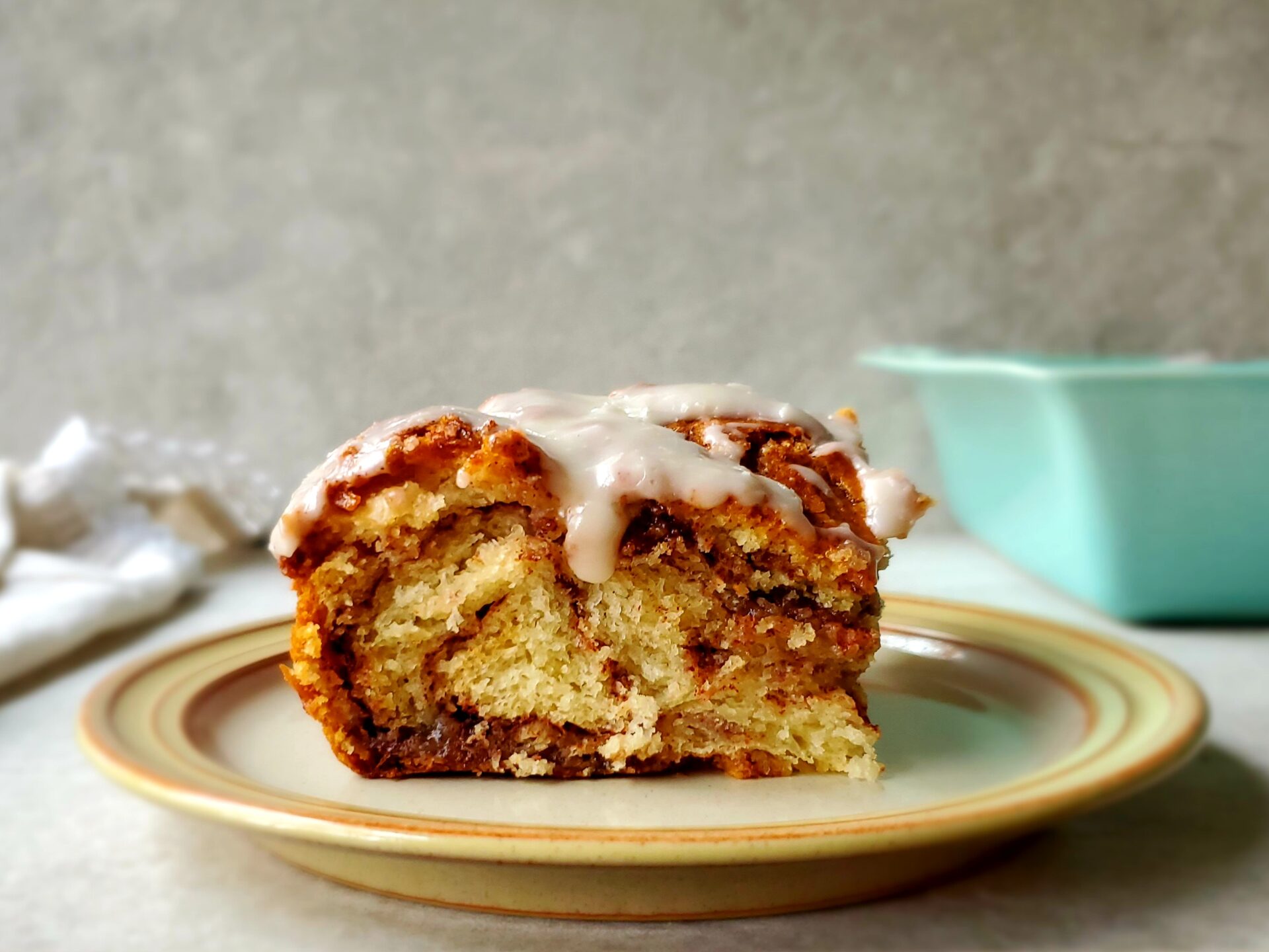 Slice of Cinnamon Roll Cake