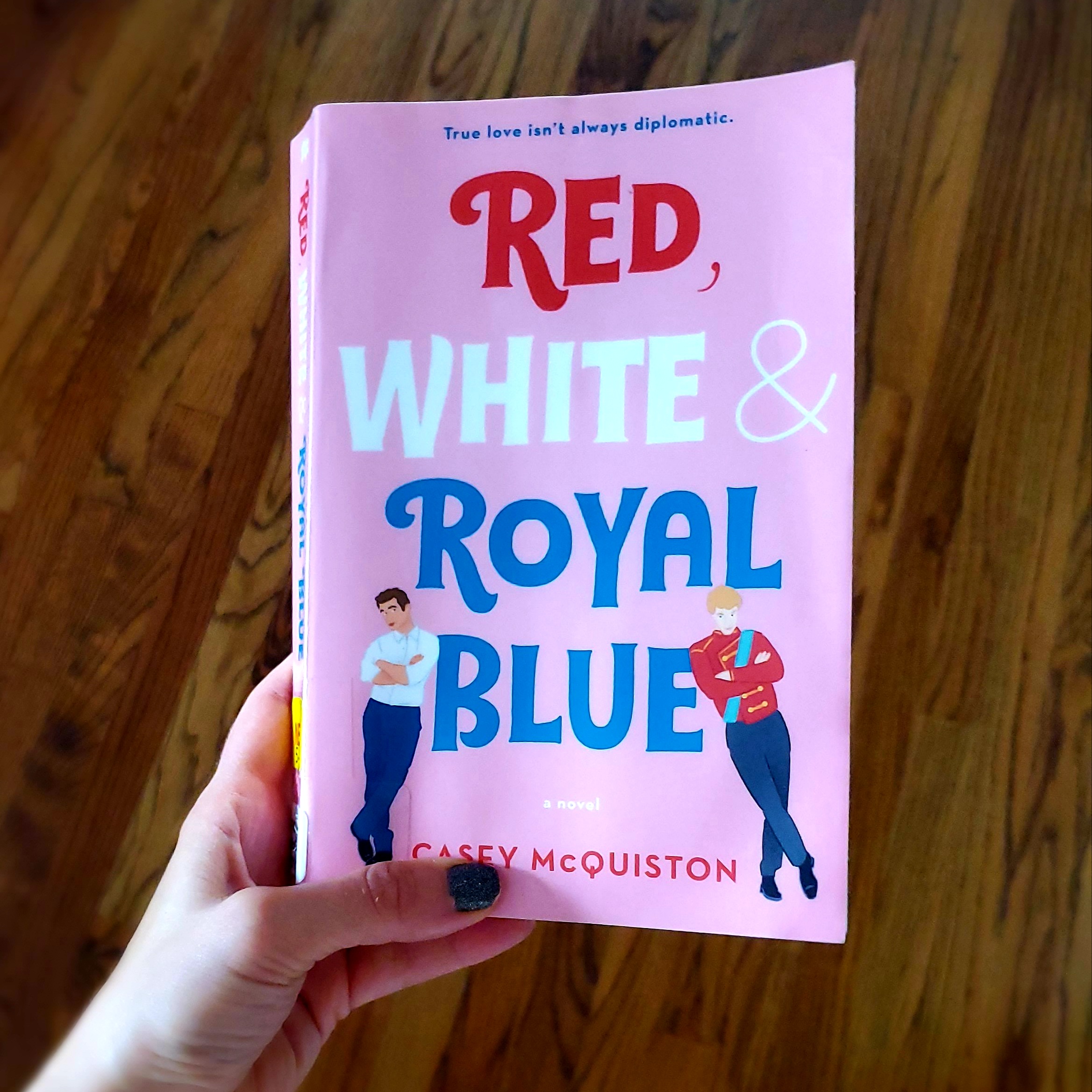 book cover of red, white, and royal blue