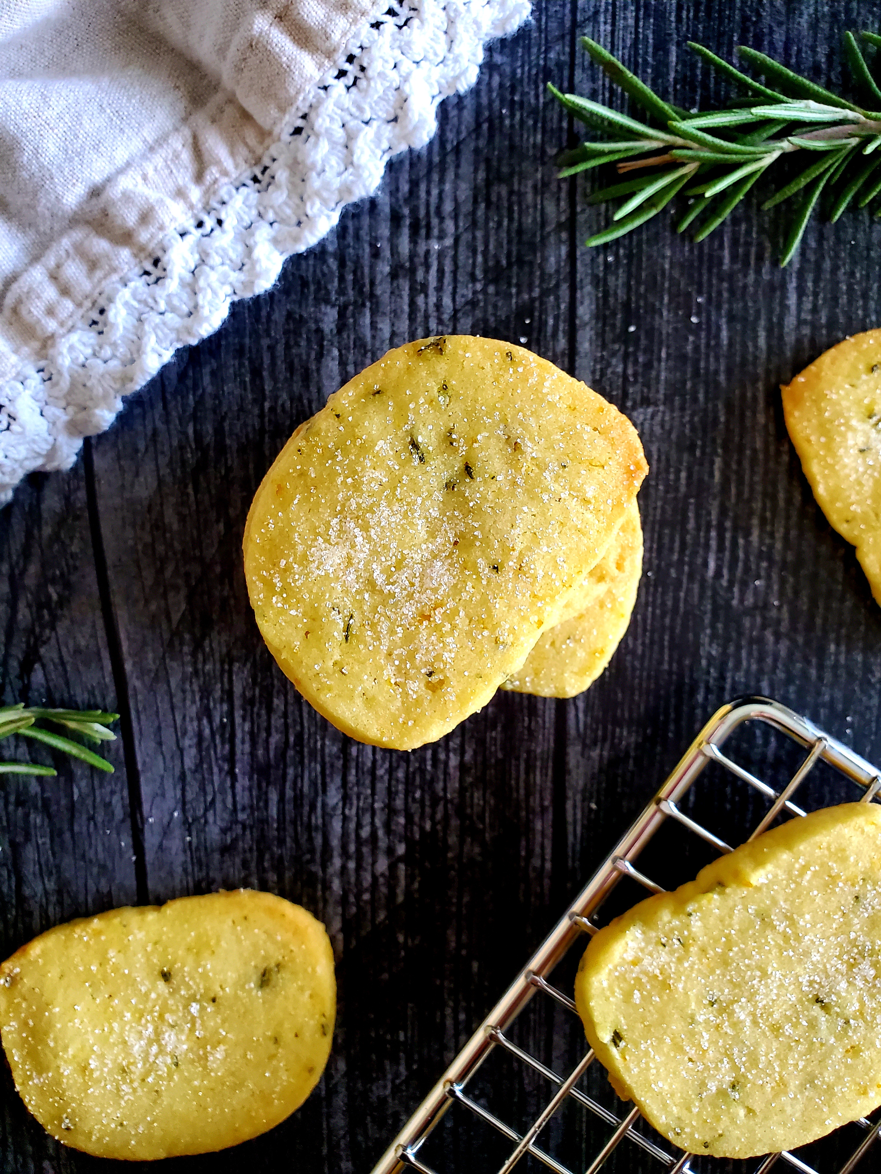 Orange Rosemary Shortbread Cookies