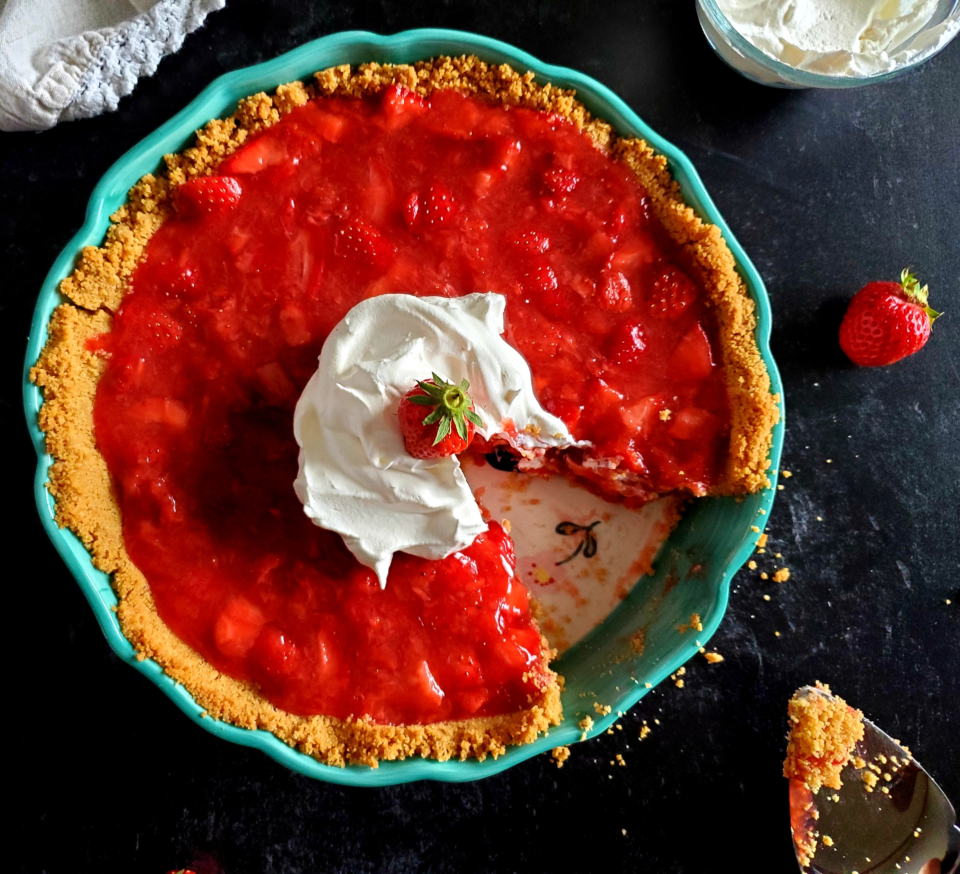 Strawberry Pie and whipped cream