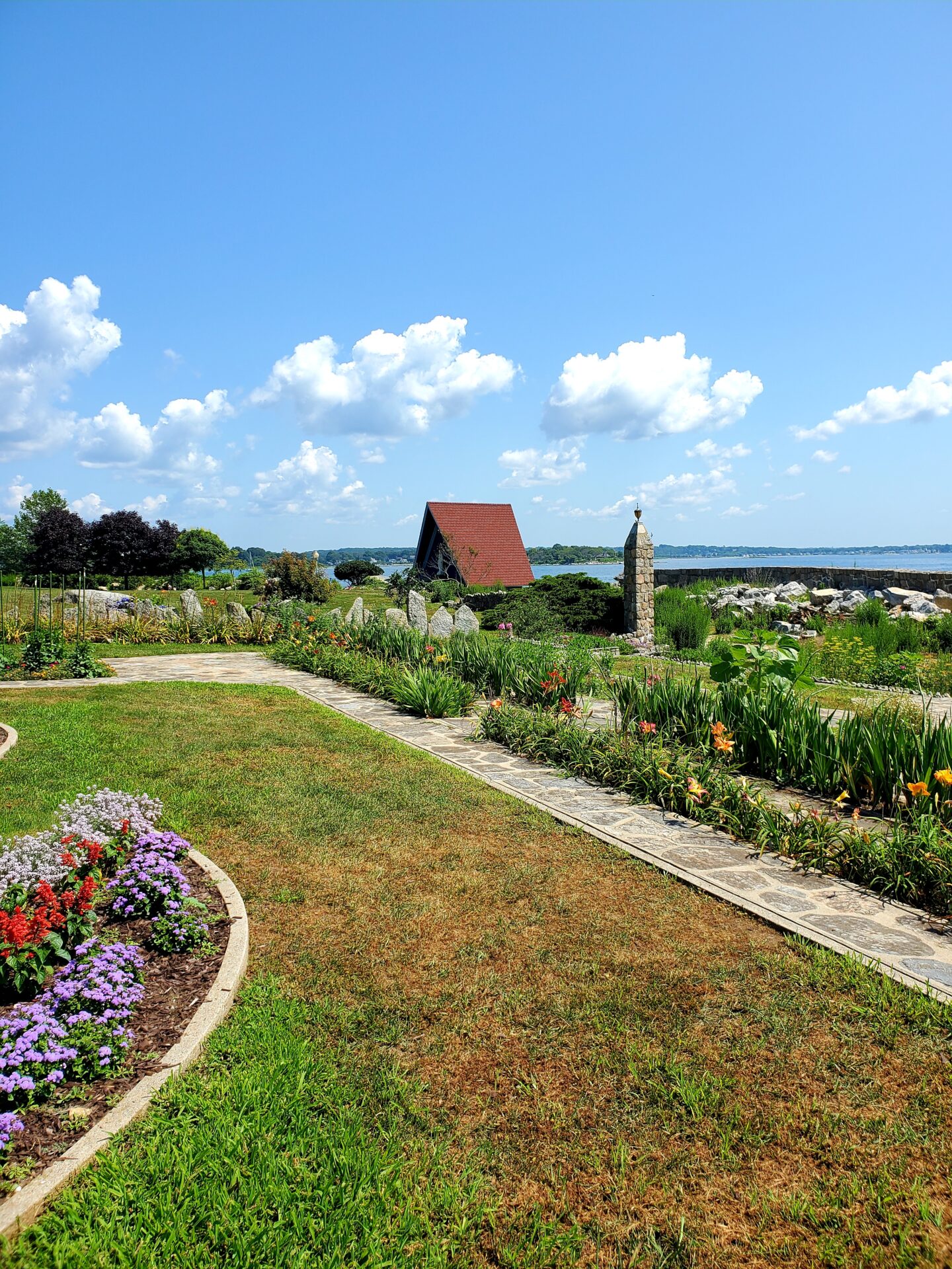 Enders Island gardens and water view