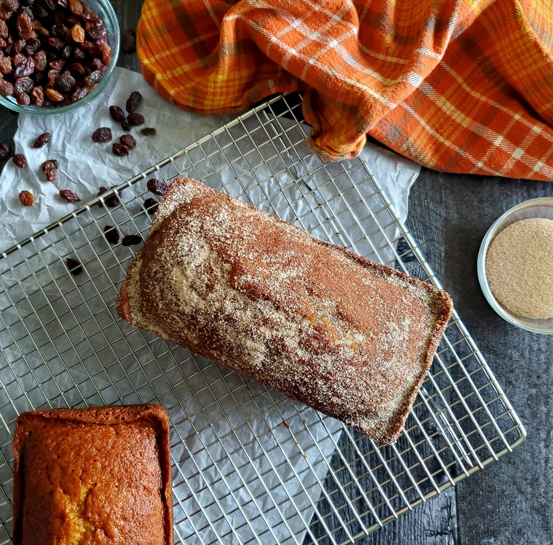 Cinnamon Sugar Pumpkin Raisin Bread