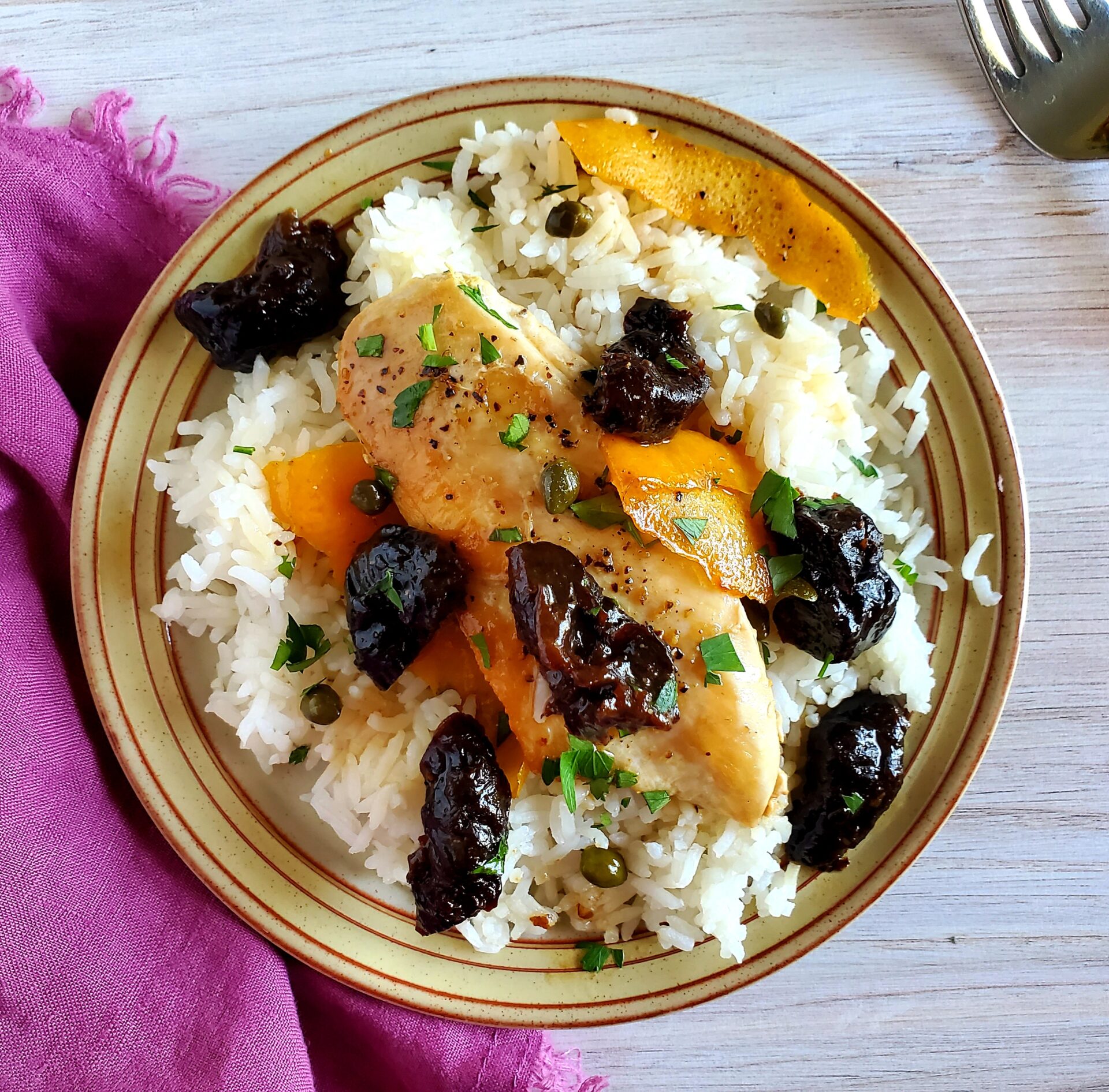 chicken with orange and prunes