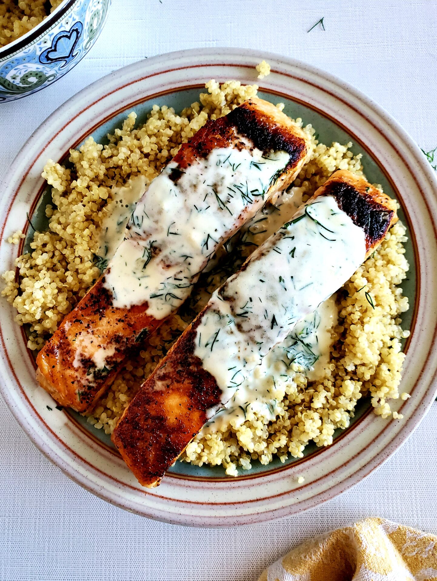 salmon in creamy dill sauce