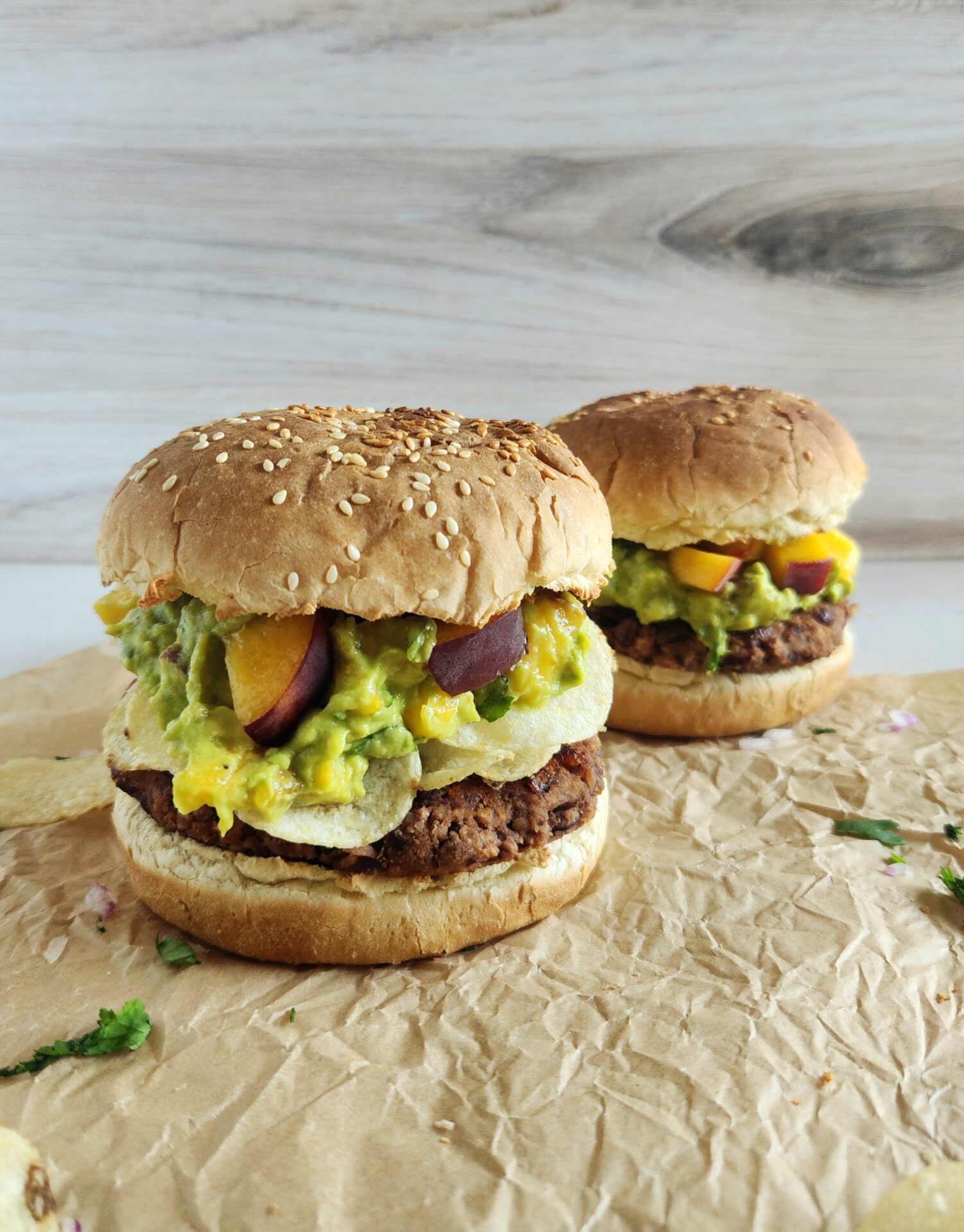 black bean burgers with guac