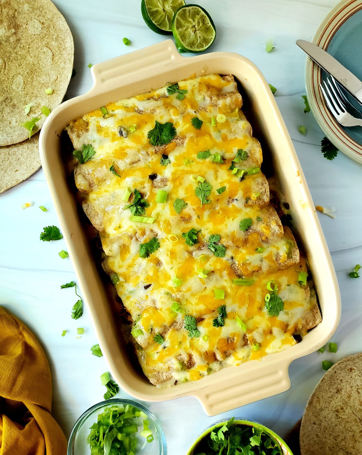 Tex-Mex Cheesy Chicken Enchiladas (Recipe Inspired by THE HACIENDA)