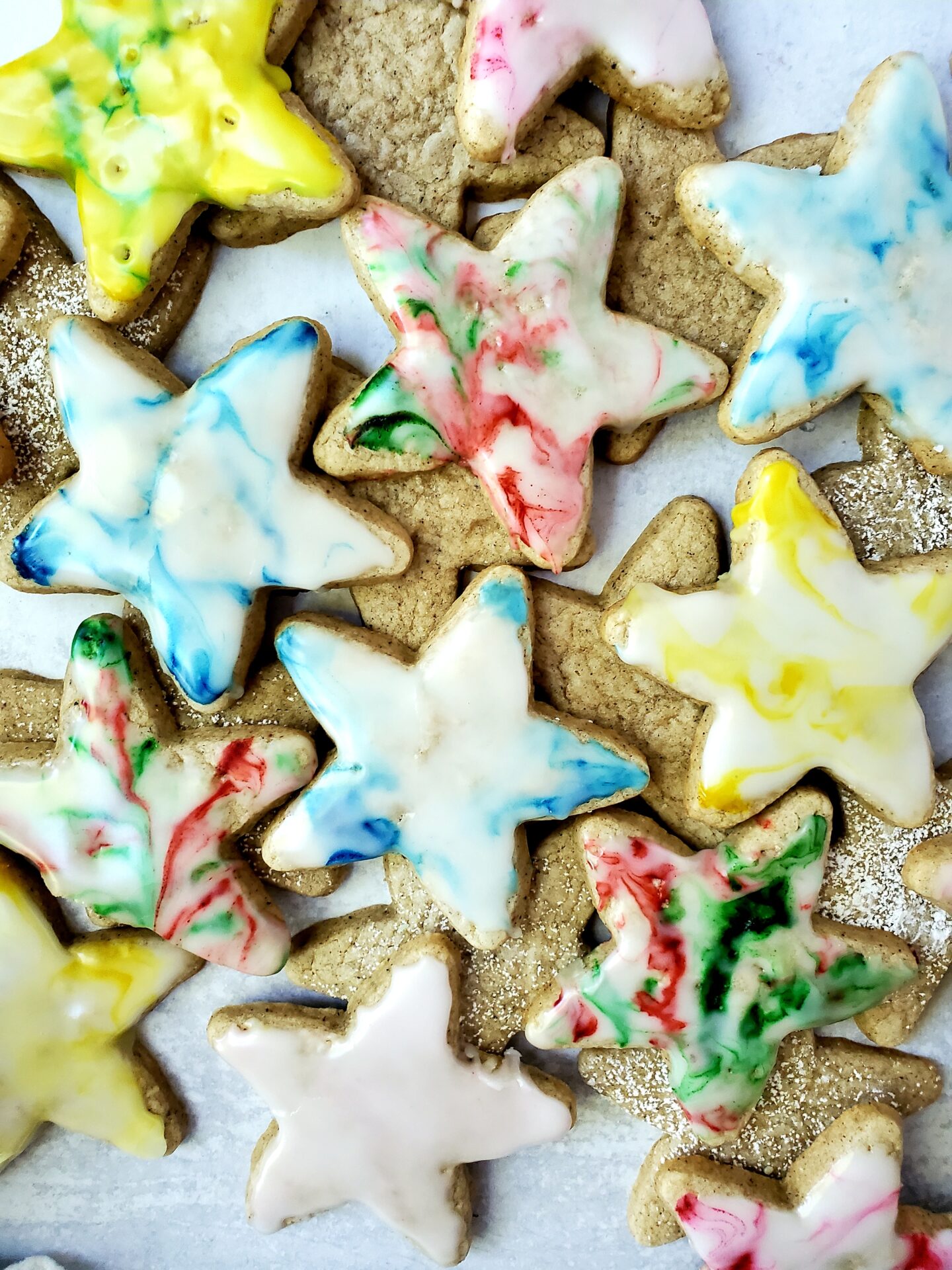 Pfeffernusse Sugar Cookies with Easy Marbled Icing