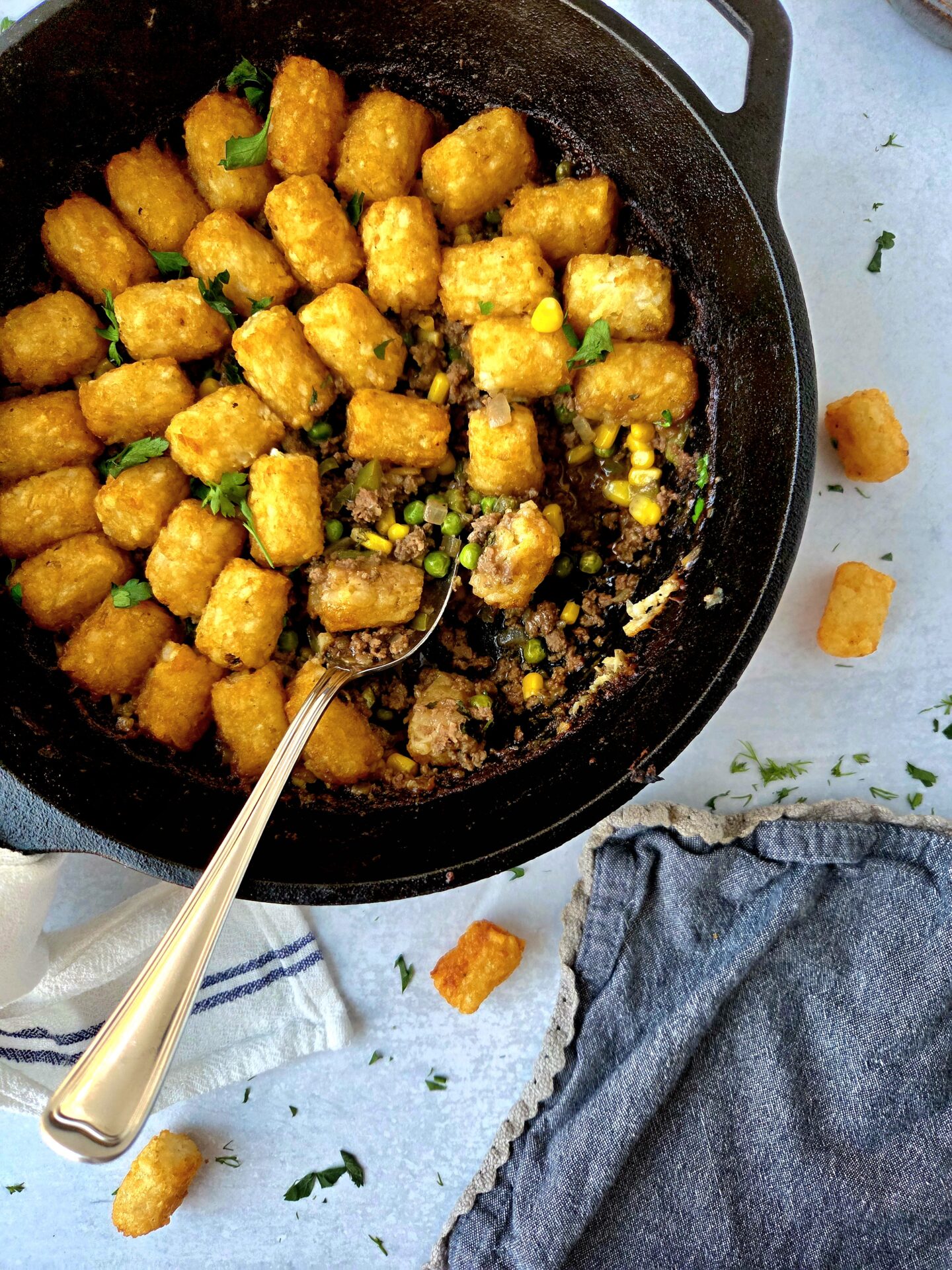 Easy Beefy Tater Tot Casserole (Recipe Inspired by THE PLACE WHERE THEY BURIED YOUR HEART)